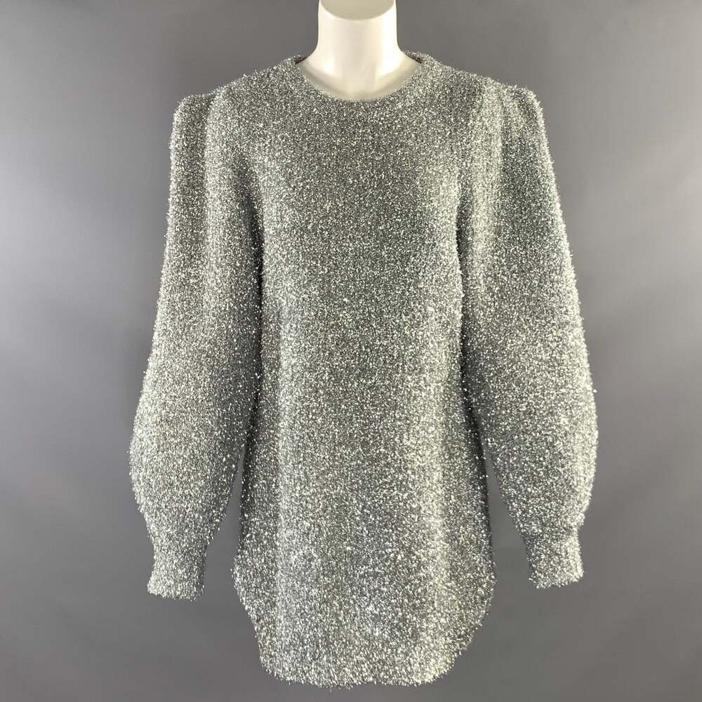 RONNY KOBO Size XS S Silver Metallic Knit Mini Dress